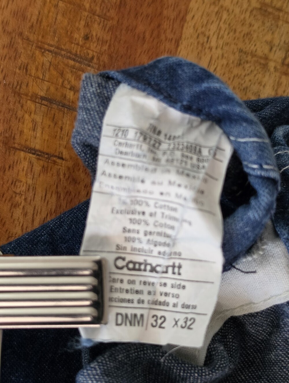 Vintage Carhartt Denim Overalls Dark Wash Men’s Size 32x32 Utility Bib - Picture 14 of 16